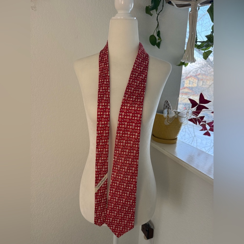 Salvatore Ferragamo Red Floral Scarf